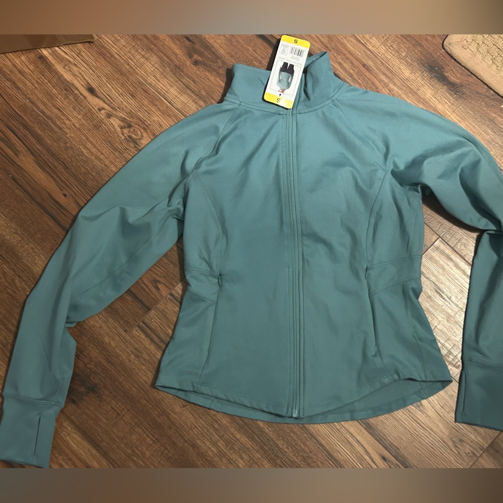 Women's Teal Tulip Yoga zip Jacket. Jockey Athletic wear.